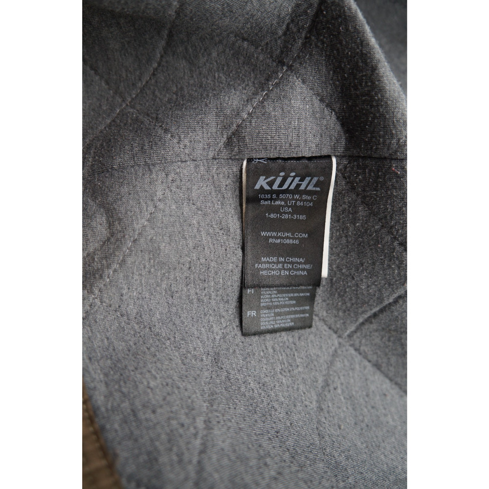 Men's Kuhl Projekt Insulated Kollusion Brown Quilt Lined Zip Up Coat Jacket Sz L - Picture 12 of 14